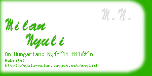 milan nyuli business card